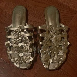 Raye the Label Leather Flower Slides
